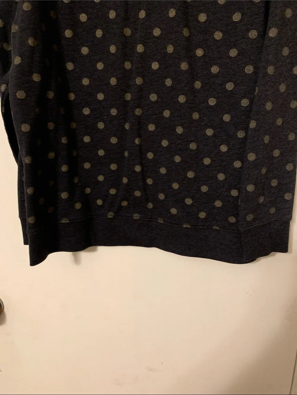Old Navy Charcoal Crewneck Sweatshirt with Cream Polka Dots